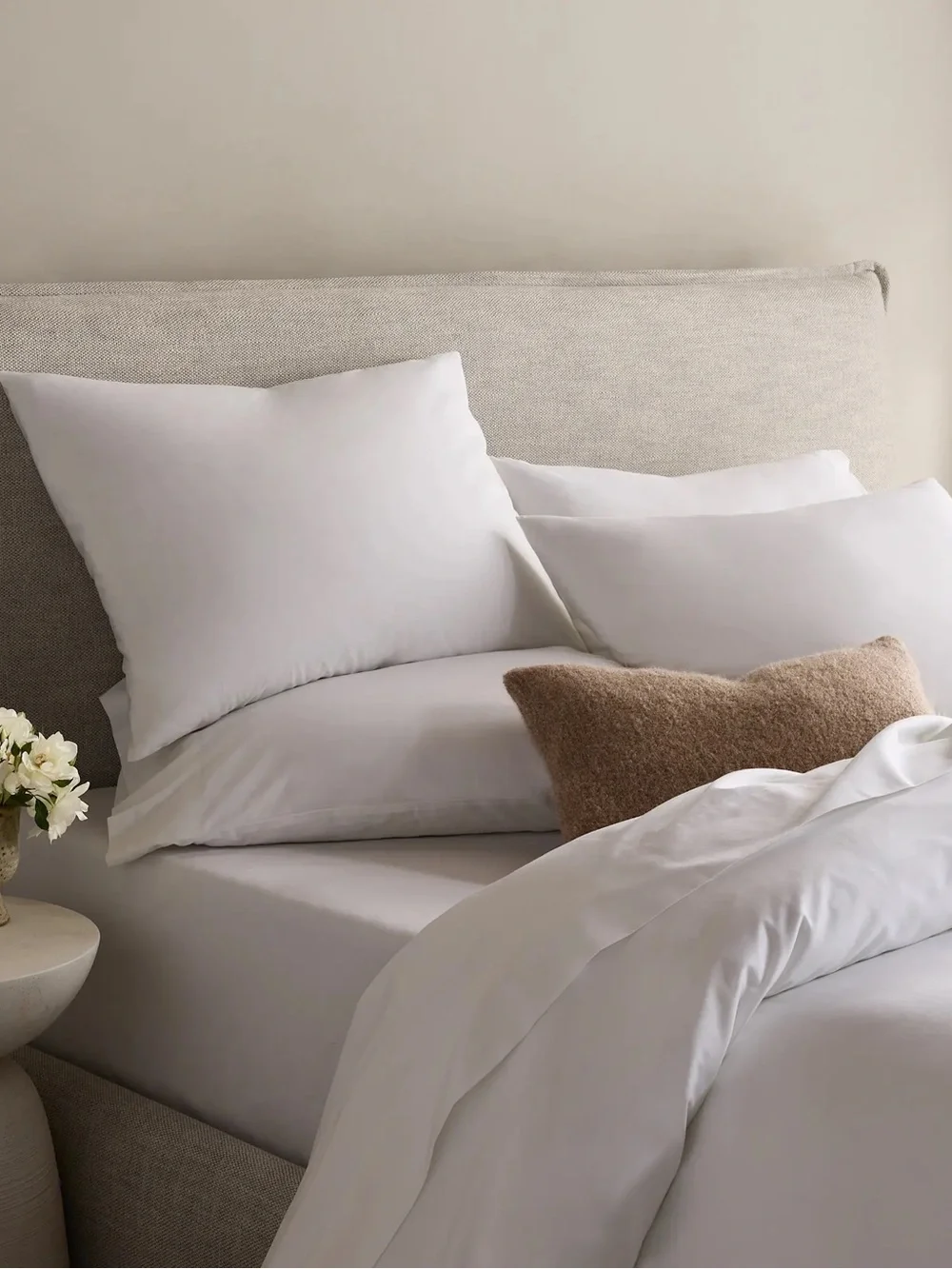 Organic Crisp Percale Duvet Cover Full/Queen White